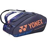 Yonex Pro Racquet Bag 12, Multi-Compartment 12-Racket Tennis Gear Travel Pack, Backpack Carry Straps/Grab Handle (BA924212)