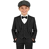 Boys Tweed Suit 3 Pieces Retro Set Herringbone Slim Fit Kids Suits for Boy Formal Wedding Suits for Kids Dresswear
