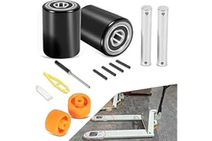 Fit for Crown PTH50 Pallet Jack Front Load Wheels Replacement Kit, Pair Front Load Roller(2.78" x 3.75"), with Pre-Installed 
