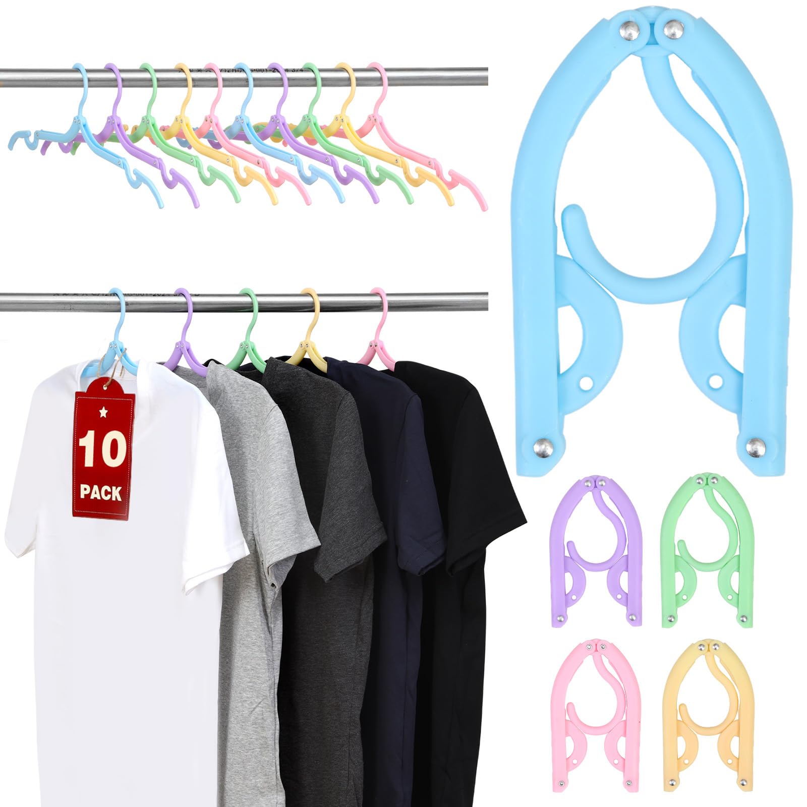 Photo 1 of 10 Pcs Travel Hangers, Cruise Ship Essentials Travel Essentials, Portable Cruises Must Haves 2025, Folding Hangers for Suitcase, RV Camping Airplane Europe Vacation Essential