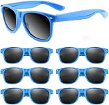 ASTARON Sunglasses Bulk 6 Pack Sky Blue Beach Wedding Pool Gift