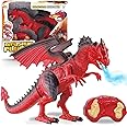 Liberty Imports Remote Control RC Dragon Toy LED Light Up Walking Dragon Roaring and Spraying Smoke, Shaking Head, Light Up Eyes and Sounds