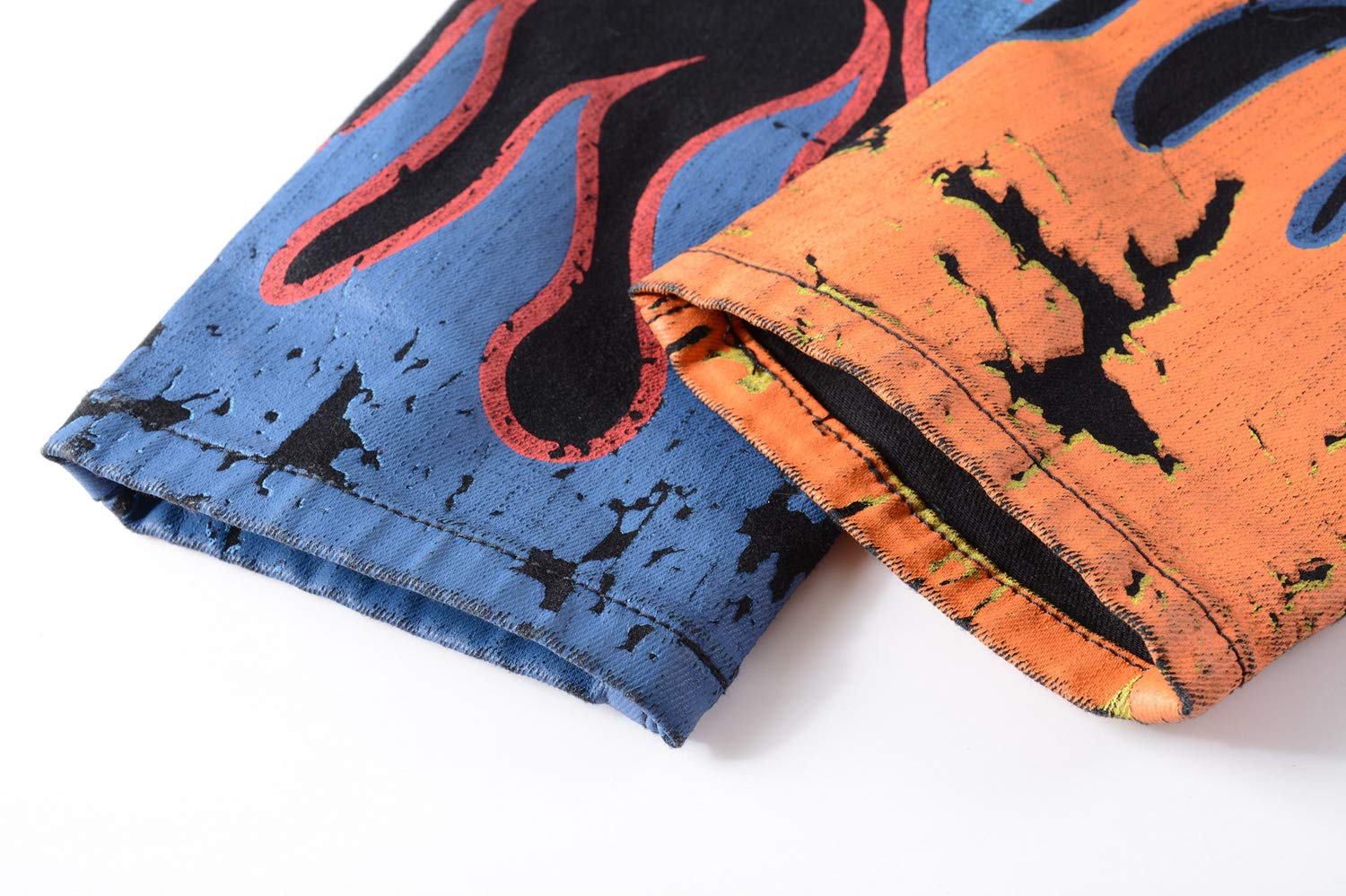 Baylvn Men's Casual Printed Slim Fit Jeans Skinny Denim Pants