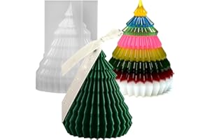 ZQYSING Christmas Tree Candle Molds, 4.5 Inch Christmas Tree Silicone Molds for Candle Making 3D Cone Origami Shape Christmas Tree Molds Epoxy Resin Casting Gift Home Decor