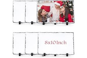 WANZELONYO Sublimation Slate Blanks 8x10 Inch Sublimation Plaque Rock Stone Picture Photo Plate 6 Pack Bulk