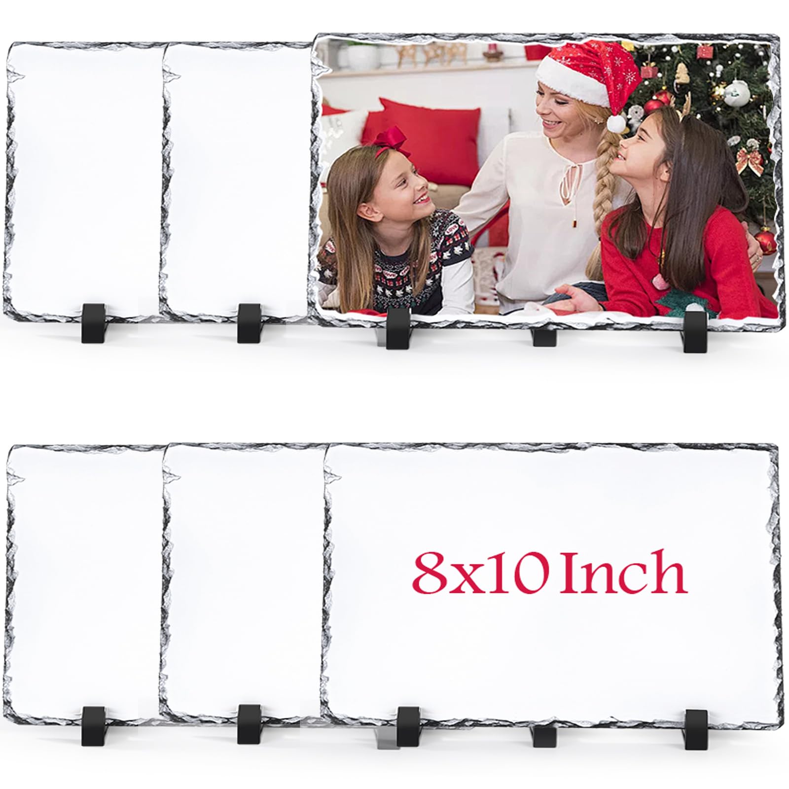 Photo 1 of WANZELONYO Sublimation Slate Blanks 8x10 Inch Sublimation Plaque Rock Stone Picture Photo Plate 2 Pack