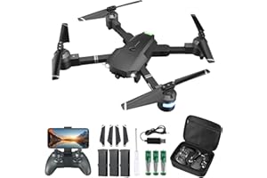 ATTOP Drone with Camera for Adults&Kids, Foldable 1080P FPV 120°FOV Drone w/3 Batteries 30 Mins Flight Time, Drone for kids 8-12 w/Carrying Case, VR Mode, Voice&Gesture Control, 1-key Return, 3D Flip