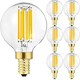 Leools e12 led Bulb dimmable g16.5 Light Bulb 6W Equal 60 Watt 600lm AC120V e12 Candelabra 60 Watt for Chandeliers,Ceiling Fa