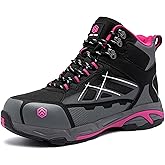 LARNMERN Steel Toe Boots for Women Lightweight Industrial Construction Boots Work Safety Shoes Hiking Boots Indestructible Shoes