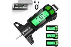 Preciva Rechargeable Tire Tread Depth Gauge, Touch Screen Digital Tire Depth Gauge with Lighting, in/MM/F Conversion, IP54 Wa
