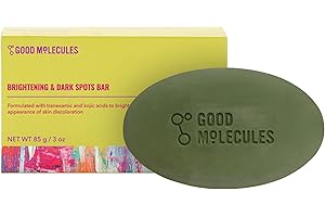 Good Molecules Brightening & Dark Spots Bar - Soap Free Face and Body Bar - Tranexamic, Kojic Acids and Niacinamide to Target Dark Spots - Skin Care