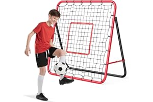 ECOSUMMER 4/6 x 4/5 Ft Adjustable Multi-Sport Rebounder Net for Soccer, Baseball, Volleyball and Softball, Training Net for Passing, Throwing, and Ball Control, Portable for Backyard or Field Use