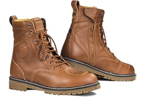 SHIMA Thomson Motorcycle Riding Boots Women Ventilated Leather Vintage Street Side Zipper Sport Touring Shoe Moto Footwear Bikers Powersports Approved Summer Lightweight (Womens, Brown, 7)