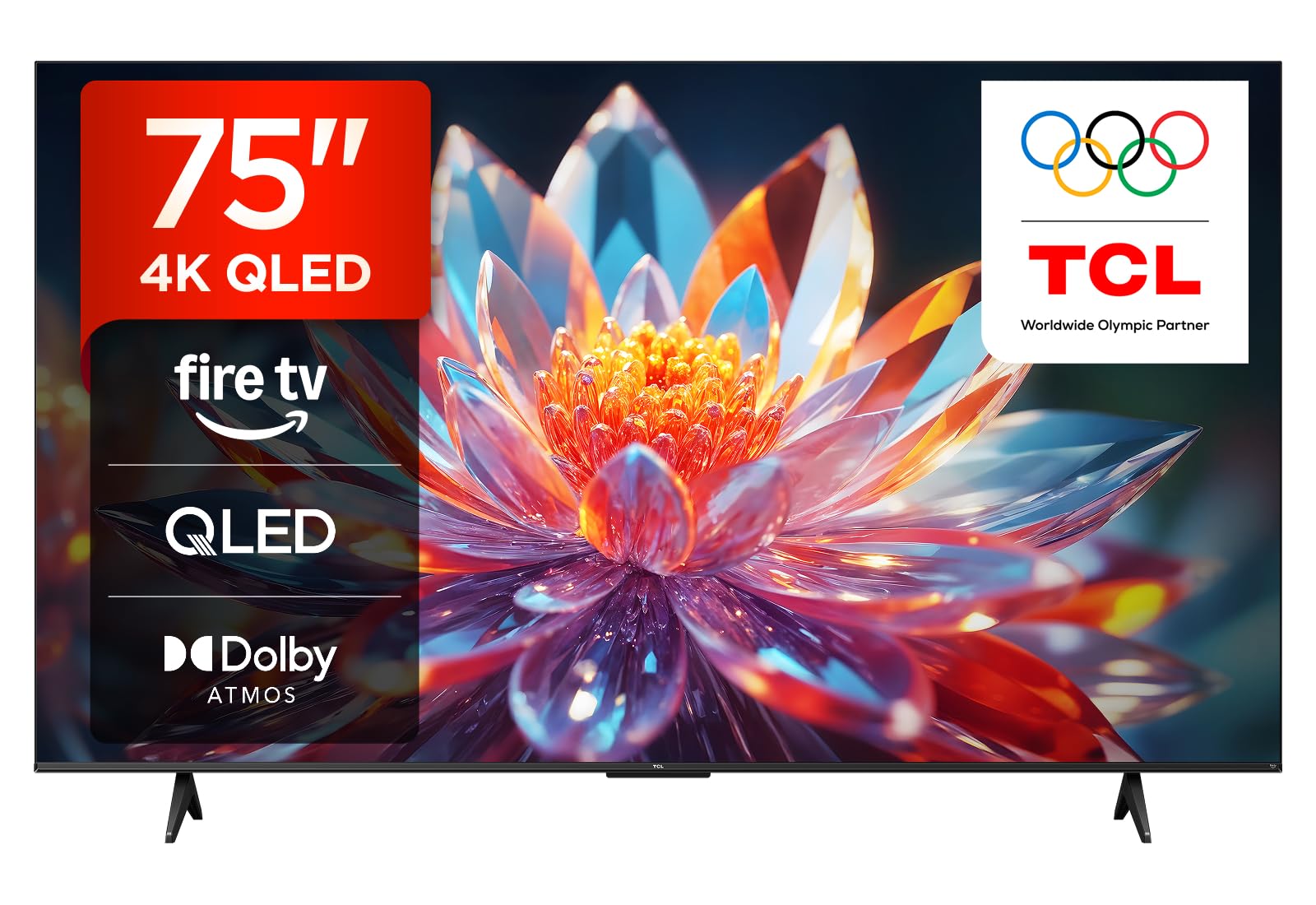 TCL 75T6C 75 Zoll QLED Fernseher, 4K UHD Fire TV, HDR10+, Dolby Vision & Atmos, Smart TV mit Sprachsteuerung mit Alexa, Google Cast & AirPlay 2, HDMI 2.1
