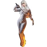 miccostumes x Chowbie Sisters Costume Women Nun Cosplay White Bodysuit Jumpsuit with Collar Headband Necklace