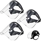 Copkim 3 Pack Safety Face Mask Shield for Grinding Clear Full Face Impact Resistant Safety PET Full Impact Resistant Mask Shield for Work Construction Cutting (0.03 Inch,Black)