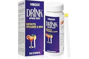 HMGDZ Drink Spike Test Strips - 50 Strips, GHB and Ketamine Detector, Ensures Drink Safety, 10-Second Results.Beverage, Wine,