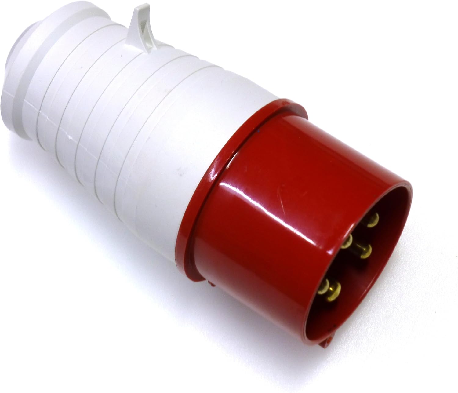 Knightsbridge IP44 Plug 3P+N+E, White Red, 415V 32A