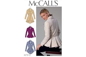 McCall's Patterns M7513 E5 Misses' Notch-Collar, Peplum Jackets, Size 14-22 (7513)