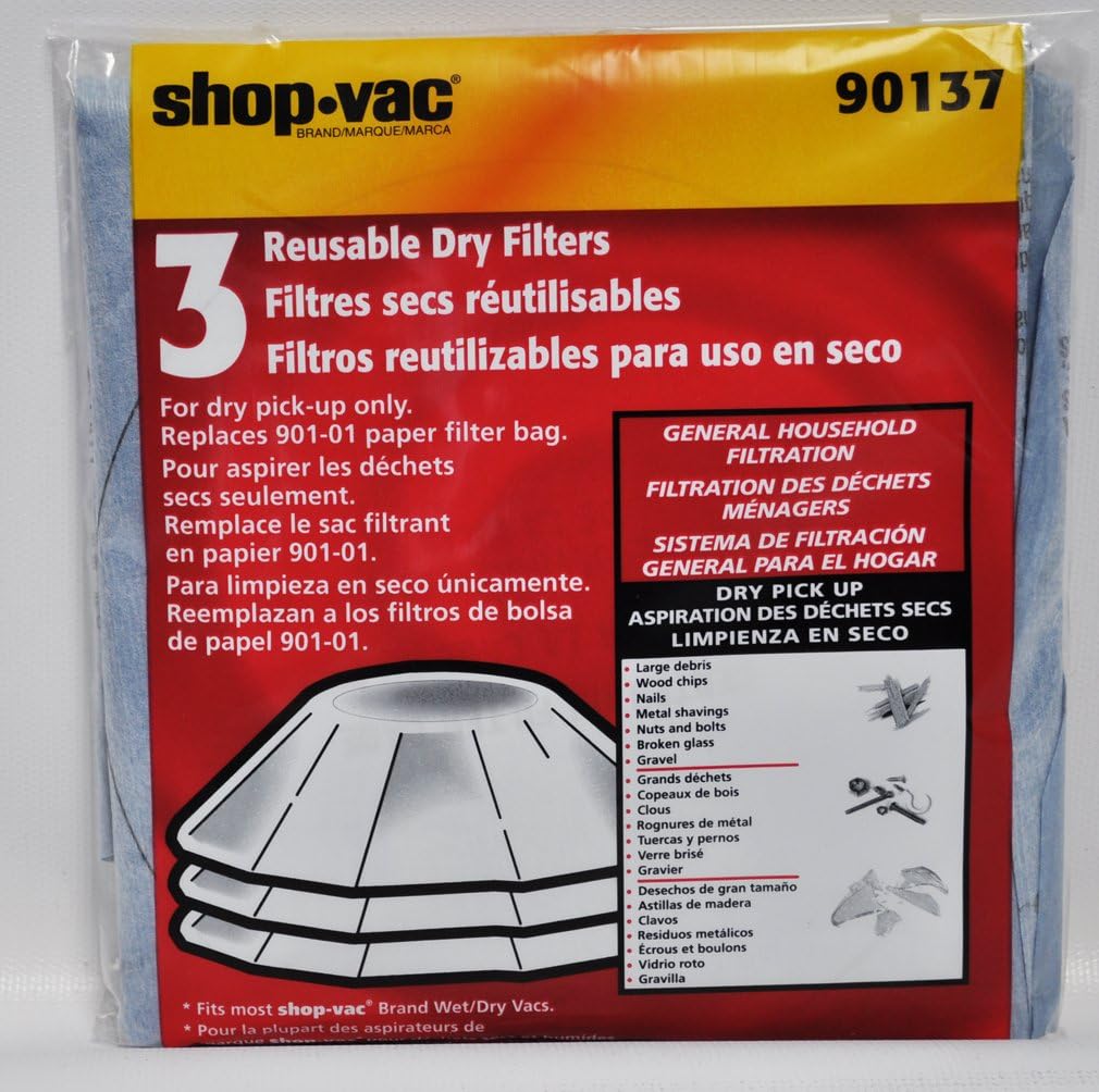 StaubsaugerErsatzteile ShopVac 9010700 Genuine Reusable Dry Filter 3