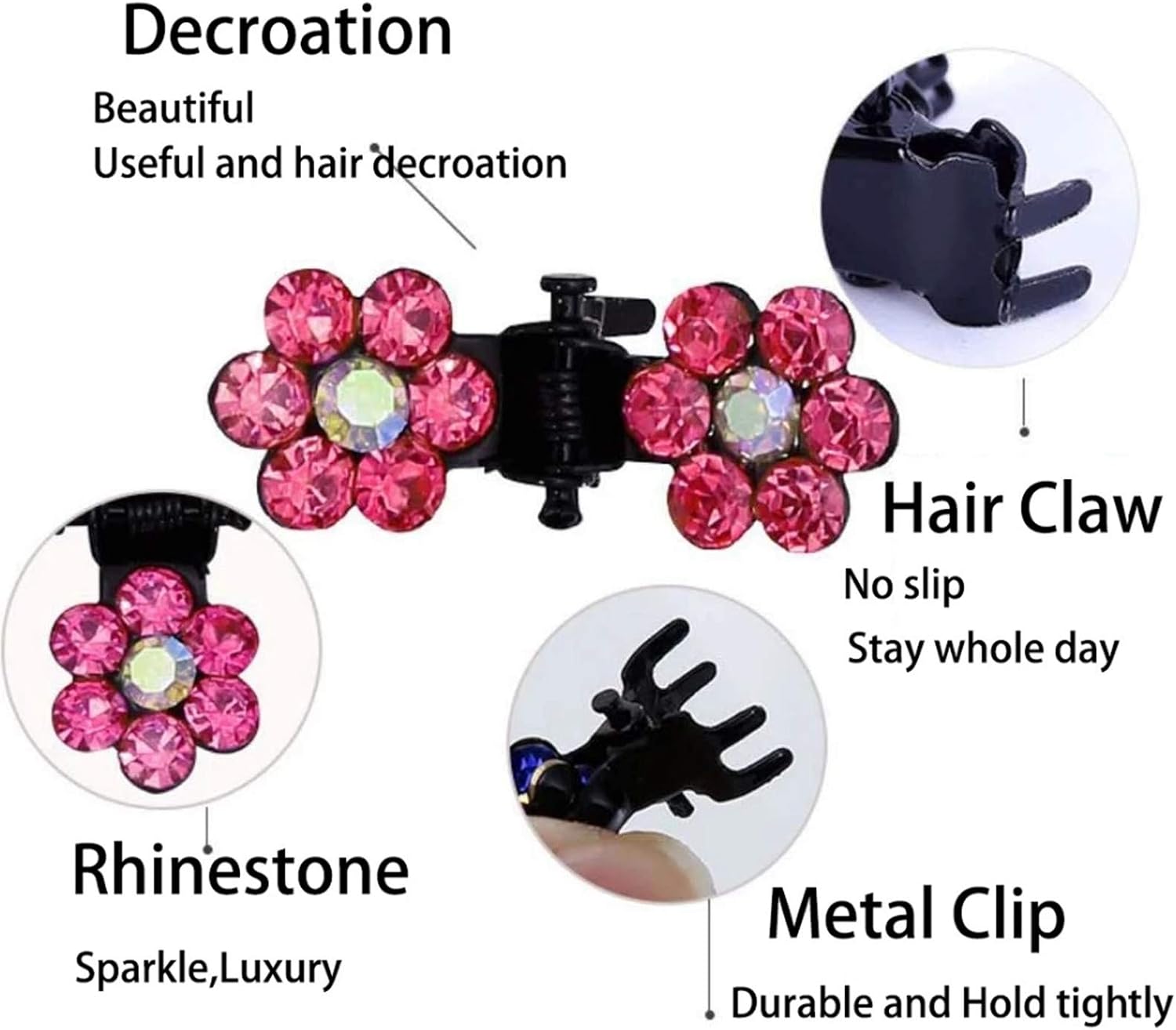 DWE Hair Pins,15pcs Hair Bangs Mini Small Hair Claw Clip Hair Pin Flower Accessories for Women Girls Little Girl (2A) - Image 5