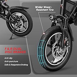 LEADZM Electric Bike for Adults,14" Folding