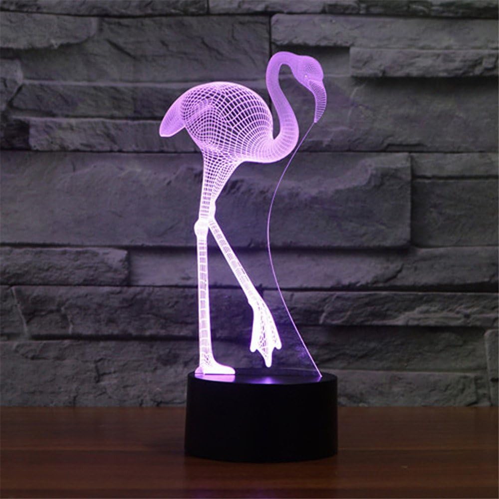Flamingo 3D Night Light Lampe Abajur LED 7 Color Change Novelty Touch USB Battery Operation Table Lamp Baby LED Light Home Decor [Energy Class A++]