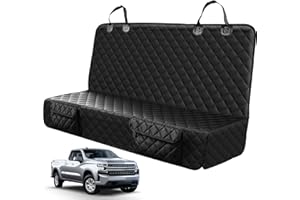 PETICON Dog Car Seat Covers for Ford f150/Ram1500/Nissan Frontier/Toyota Tacoma/GMC Canyon/Silverado, Waterproof Pet Back Seat Cover for Trucks, Scratchproof Nonslip Durable Rear Seat Cover for Dogs