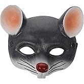 jojofuny Grey Rat Mask: 3D Scar Rat Head Mask Half Face Animal Mouse Costume for Halloween Carnival Masquerade Cosplay Party Props