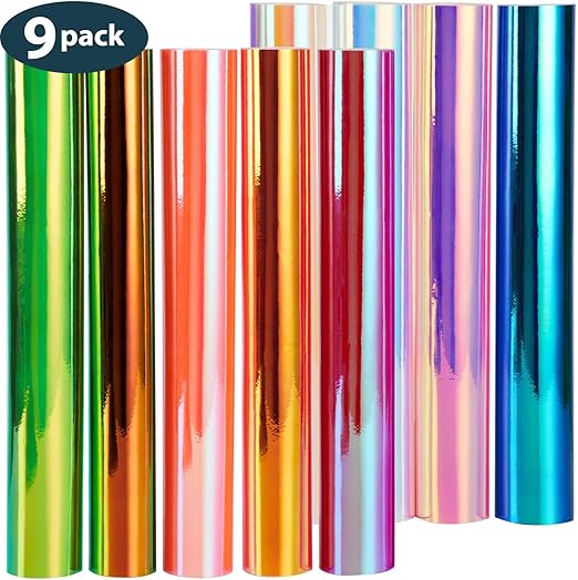 Orange Gift Wrap Wrapping Foil Sheets 10 Small   Squares Holographic Metallic