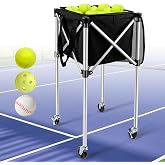 Angooni Professional Tennis Cart, 150/240 Ball Capacity, Silent PU Wheels | Tennis Ball Hopper &amp; Basket, Pickleball Hopper, Lightweight Portable Storage for Practice, Coaching, Drills &amp; Matches
