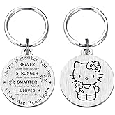 SOUSYOKYO Teen Girl Gifts unique, Girl Valentines Day Birthday Keychain, You are Beautiful Girl Hello Keychain, Cute Female I