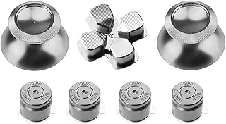 Gam3Gear Metal Aluminium Thumbstick Dpad Schaltfläche Bullet Mod Set für PS4-Controller Silber