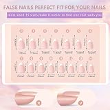 EONFAVE False Nail Tips Kit 240pcs Almond Press On Nails 15 Sizes Nude Pink view 6