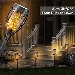 Liveasily 4 Pack Led Solar Torch Light with