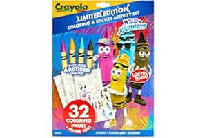 Crayola Retired Colors Coloring & Activity Set, Retired Crayons & Stickers, 32 Pgs, Gift for Kids Ages 3+