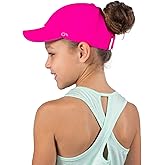 Ponyflo Kids Active Ponytail Hat Patented - Baseball Hat with Full Back Opening for Young Girls - UV Certified Protection