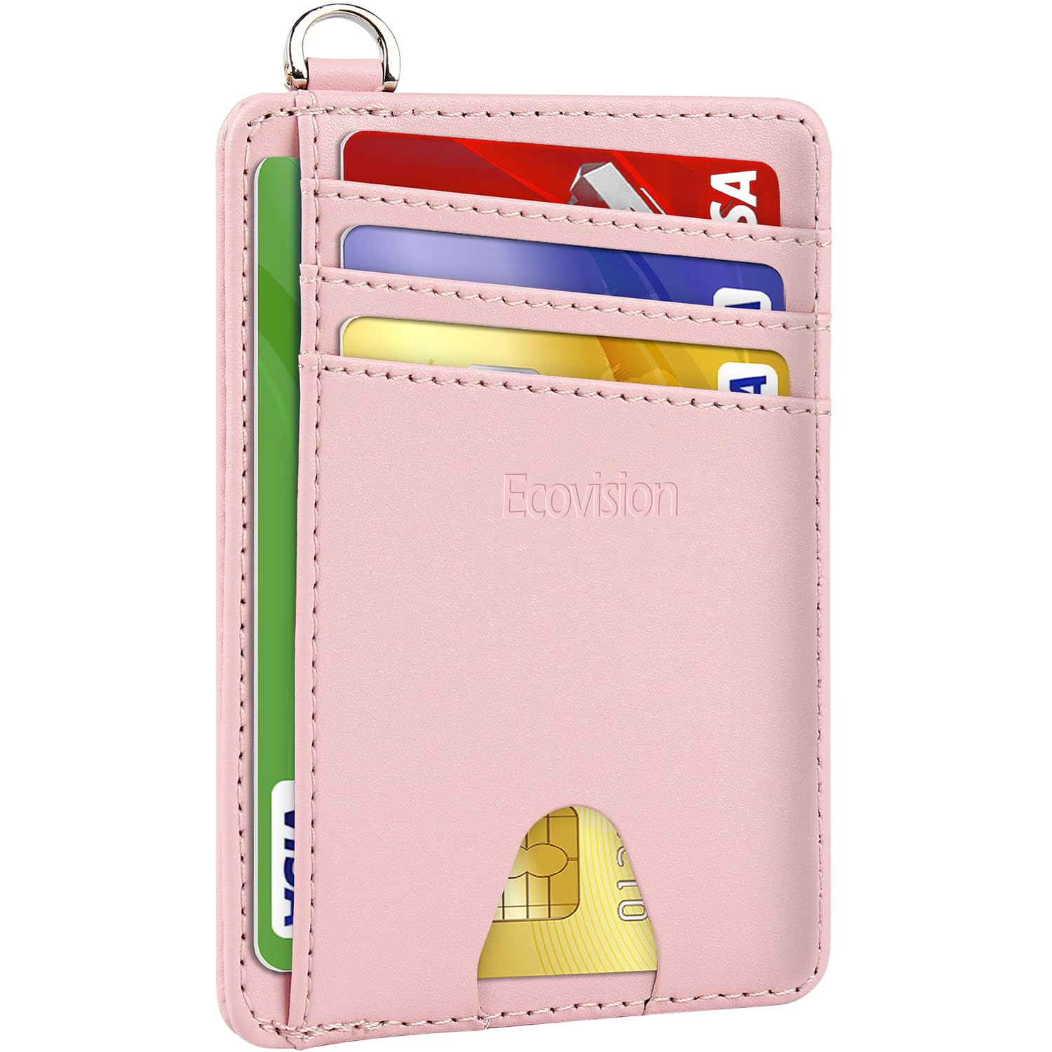 Photo 1 of EcoVision Slim Minimalist Front Pocket Wallet, RFID Blocking Credit Card Holder Wallet with Detachable D-Shackle for Men Women