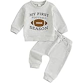 Kavousa Toddler Baby Boy Football Outfit Baby Football Shirt Top with Pants Set Game Day Fall Winter Clothes