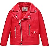 LOKTARC Boys Girls Faux Leather Jacket for Kids Motorcycle Biker Leather Jackets