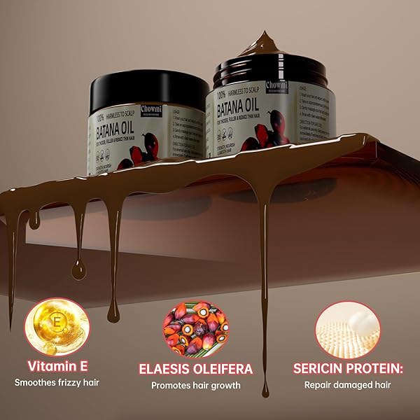 CHOWMI PURE RAW BATANA OIL FOR HAIR GROWTH – UNREFINED DR. SEBI FORMULA FROM HONDURAS – PROMOTES HAIR THICKNESS FOR MEN & WOMEN