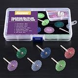 Swpeet 66Pcs 1 Inch Mixed Grit Bristle Disc Abrasive Pad Kit 1/8 Shank view 6
