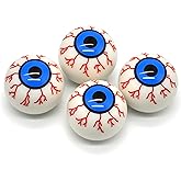 MEAJOO 4PCS Eyeball Style Tire Valve Stem Caps, Universal Copper Core Dustproof Tire Valve Stem Covers for Cars, SUV, Trucks, Bikes, Motorcycles, Bicycles(White)