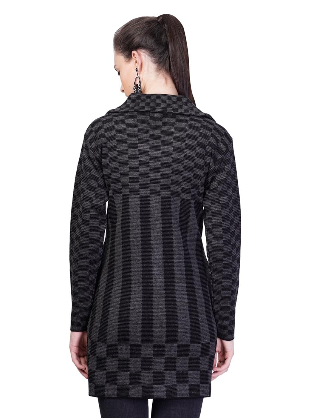 montrex black long coat for women