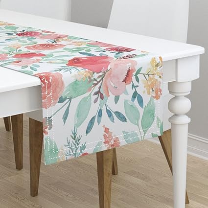 Amazon Com Table Runner Watercolor Flower Floral Pretty Girl