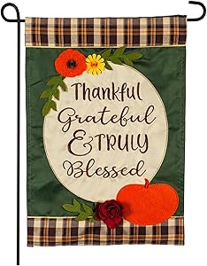 Evergreen Flag Beautiful Autumn Truly Blessed Applique Garden Flag - 13 x 18 Inches Fade and Weather Resistant Outdoor Decoration for Homes, Yards and Gardens