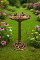 raxter Traditional Bird Bath Outdoor Free Standing Bronze Effect 50cm view 2