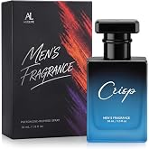 Auelife Crisp Pheromone Cologne for Men, Long-Lasting Perfume, 30mL/1 Fl Oz | Alcohol-Free Fresh Citrus Marine Scent With Bergamot, Cedar And Musk, Masculine Appeal, Everyday Wear, Gifts For Him &amp; Dad
