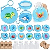 KeeStar 12 Pack Sea Animal Coin Purse with Zipper Keychain,Wallet Bag Party Favors for Birthday Party Decoration, Sea Animal Themed Baby Shower,School Carnival Rewards,Travel,Classroom Prize