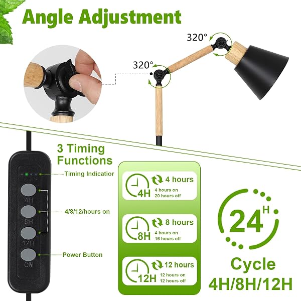 HMVPL GROW LIGHTS FOR INDOOR PLANTS FULL SPECTRUM, PLANT LIGHTS FOR INDOOR GROWING WITH 20W COB GROW LIGHT BLUB, 4/8/12H TIMER, STANDING TALL GROW LAMP FOR MIDDLE LARGE PLANTS(75”, HEIGHT ADJUSTABLE)